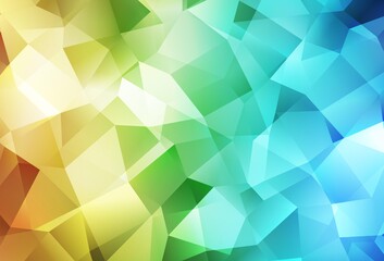 Light Blue, Yellow vector abstract polygonal template.