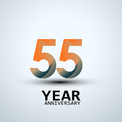 55 Year Anniversary Logo Vector Template Design Illustration