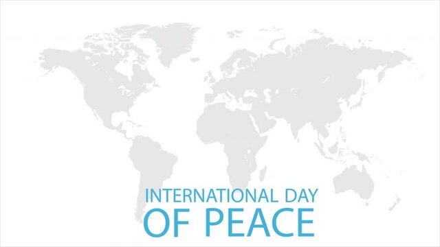 International Day of Peace on the background of the world map, art video illustration.