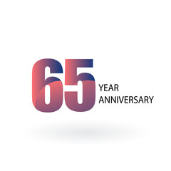65 Year Anniversary Logo Vector Template Design Illustration