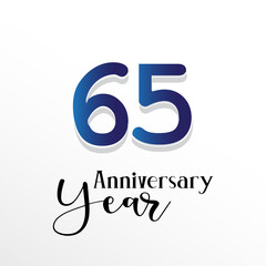 65 Year Anniversary Logo Vector Template Design Illustration