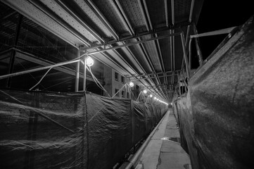 Construction tunnel on Anschutz Campus - Aurora, CO, USA