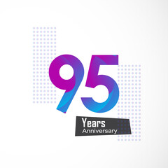 95 Year Anniversary Logo Vector Template Design Illustration