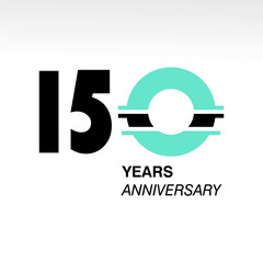 150 Year Anniversary Logo Vector Template Design Illustration