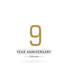 9 year anniversary logotype color for celebration