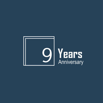 9 year anniversary logotype color for celebration