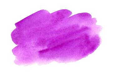 Abstract purple watercolor background. Hand drawn watercolor spot. Violet design artistic element for banner, template, print and logo