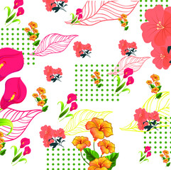 background with birds and flowers