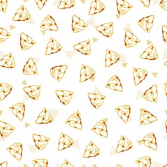 Delicious Cute Pie Slices Vector Graphic Silhouette Seamless Pattern
