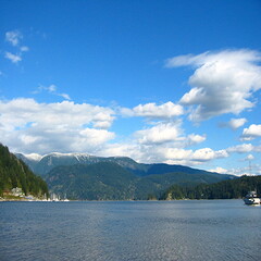 カナダのバンクーバーにあるバンツゼン湖の美しい風景