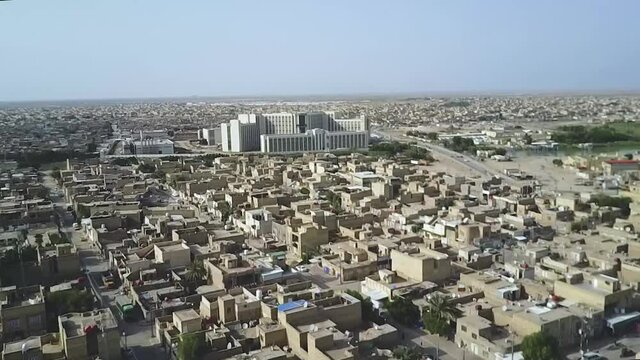 aerial footage of  Amarah city in Baghdad