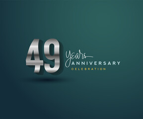 49th years anniversary celebration design with bold number shape silver color for special celebration event.