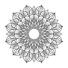Decorative background with  black and white mandala design