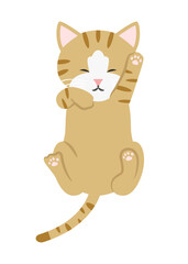 伸びをする猫のイラスト