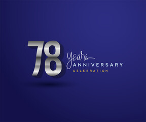 78th years anniversary celebration design with bold number shape silver color for special celebration event.
