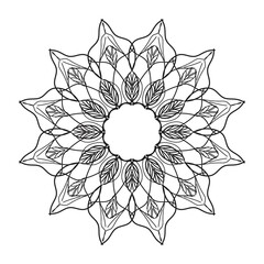 Flower Uniq Circular pattern in the form of a mandala for henna