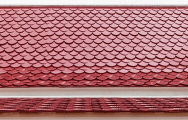 Red galvanized house roof pattern and background seamless