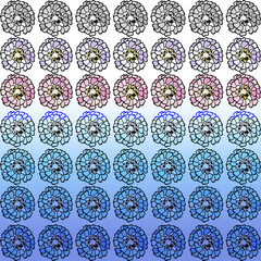 Seamless backgrounds for scrapbooking, needlework and printing on all types of clothing and fabric. Oriental ornaments. Incredibly beautiful and delicate flowers. Blue, pink, transition with a slight 