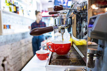 female Barista Cafe Making Coffee Preparation Service Concept