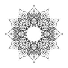Circular pattern in the form of a mandala for henna or henna