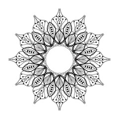 Circular pattern in the form of a mandala for henna or henna