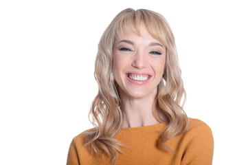 Close up portrait of beautiful happy woman