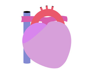 シンプルな心臓のイラスト。不健康は状態。アウトラインなし。