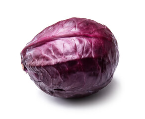 Obraz premium Fresh purple cabbage on white background