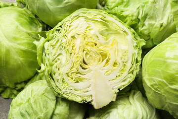 Obraz premium Fresh ripe cabbage as background