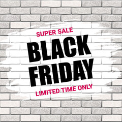 Black friday super sale poster or banner for web sites or landing pages. Vector illustration