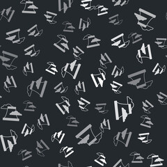 Grey Nuclear power plant icon isolated seamless pattern on black background. Energy industrial concept. Vector