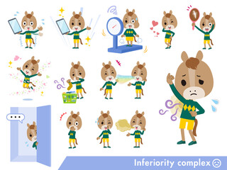 劣等感に関するウマの男の子のセット