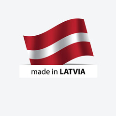 made in Latvia vector stamp. bagge with Latvia flag	