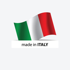 made in Italy vector stamp. badge with Italy flag	