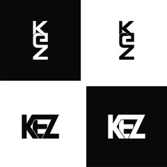 kez initial letter monogram logo design