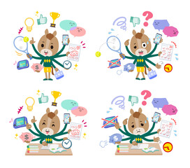 マルチタスクをこなすウマの男の子のセット