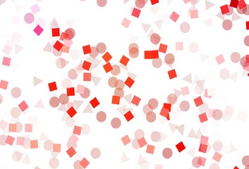 Light Red vector background with polygonal style with circles.