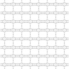 Black paint brush floral strokes vector seamless pattern. Hand drawn curved and wavy lines with grunge circles. brush scribbles decorative texture. Messy doodles, bold curvy lines illustration.