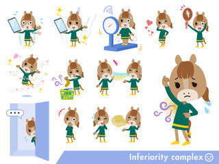 劣等感に関するウマの女の子のセット
