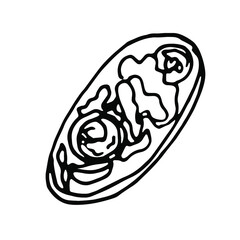 Doodle oysters.Line art hand drawn vector element.