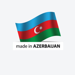made in Azerbaijan vector stamp. badge with Azerbaijan flag	