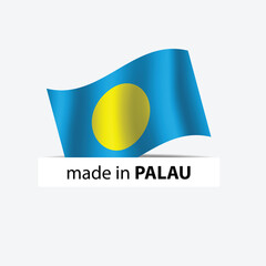 made in Palau vector stamp. badge with Palau flag	