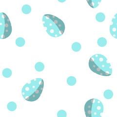 Easter egg sky blue seamless pattern