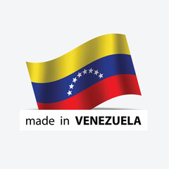 made in Venezuela vector stamp. badge with Venezuela flag	