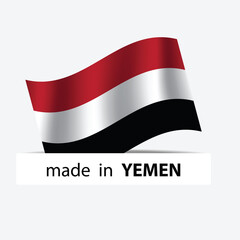 made in Yemen vector stamp. badge with Yemen flag	