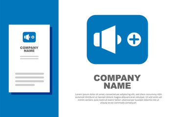 Blue Speaker volume, audio voice sound symbol, media music icon isolated on white background. Logo design template element. Vector