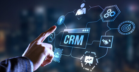 Internet, business, Technology and network concept.CRM Customer Relationship Management