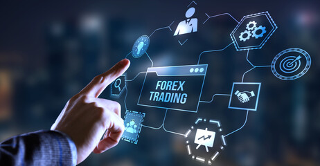 Internet, business, Technology and network concept. FOREX TRADING, new business concept