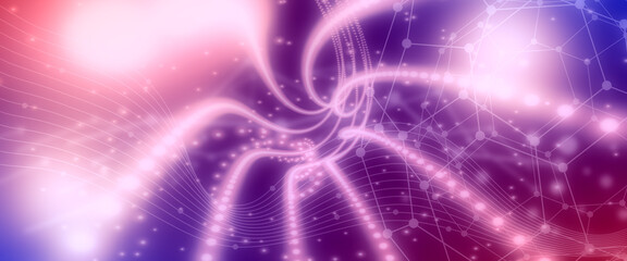 Lines with dots connected style technology background