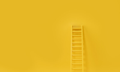 Step ladder on yellow studio background. Growth, future, development concept. © ImagesRouges